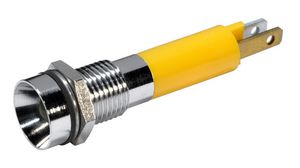 LED Indicator, Yellow, 1.1cd, 24V, 8mm, IP67
