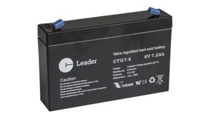 Rechargeable Battery, Lead-Acid, 6V, 7.2Ah, Blade Terminal, 4.8 mm