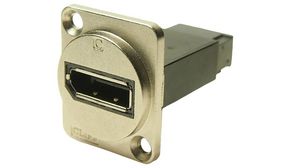 Panel Feedthrough Connector, CSK, Nickel Plated Metal Frame, DisplayPort-stik - DisplayPort-stik