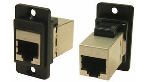 Panel Feedthrough Plastic Frame Connector, CSK, RJ45 Socket - RJ45 Socket
