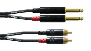 Audio Cable, Mono, 6.35 mm Jack Plug - RCA Plug, 1.5m