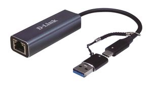 USB-netwerkadapter, 2.5Gbps, USB-A-stekker / USB-C-stekker - RJ45-aansluiting