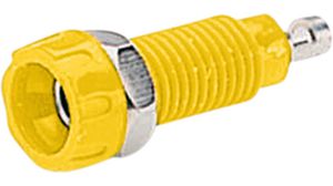 Banana Socket, Žlutý, Postříbřeno, 250V, 10A