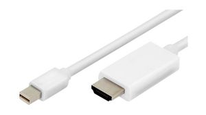 Video Cable, Mini DisplayPort Plug - HDMI Plug, 2m