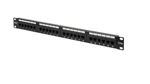 1GbE patchpanel, Cat 5e, 24x RJ45, 19"