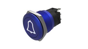Pushbutton Switch, 1CO, Momentary Function, Bell, Blue, 19mm