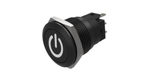 Pushbutton Switch, 1CO, Momentary Function, Standby Symbol, Black, 19mm
