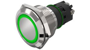 Podświetlany przełącznik przyciskowy Utrzymywanie 1CO LED Zielony Okrąg Zacisk śrubowy