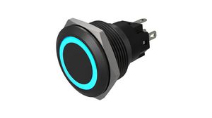 Leuchtdruckschalter Tastend 1 Wechsler LED Blau Lötanschluss