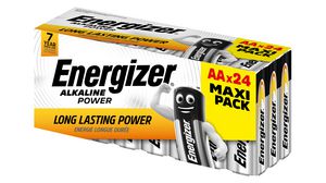 Primary Battery, Alkaline, AA, 1.5V, Power, Pack of 24 pieces