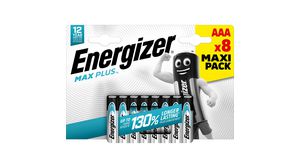Primary Battery, Alkaline, AAA, 1.5V, MAX Plus, Pack of 8 pieces