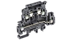 M Series Grey Fused DIN Rail Terminal, 4mm², Double-Level, Screw Termination, Fused