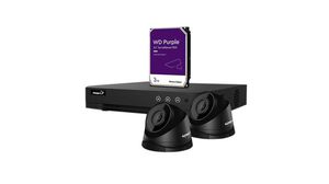 Surveillance Kit, 4 Channel NVR, 2x 4MP IP Dome Cameras, 3TB HDD, Black