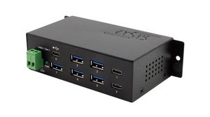 Industrial USB Hub with ESD Surge Protection, 7x USB-A Socket / USB-C Socket, 3.0, 5Gbps