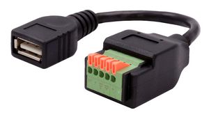Adapter, 150mm, USB-A 2.0 Socket - Terminal Block