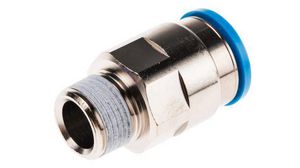 QS Series Straight Threaded Adaptor, R 3/8 Male to Push In 16 mm, Threaded-to-Tube Connection Style, 164957