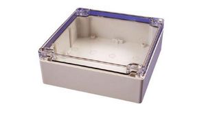 1554 Series Polycarbonate Enclosure, IP68, Clear Lid, 6.3 x 6.3 x 2.4in