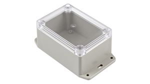 Flanged Enclosure with Clear Lid RP 75x105x55mm Light Grey ABS / Polycarbonate IP65