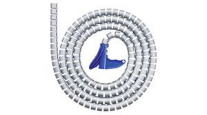 Spiralhülse mit Werkzeug, 27mm, Polypropylen, Silber, 2m