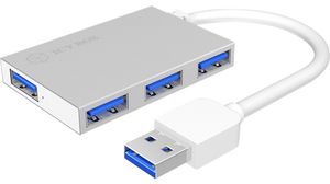 USB Hub, USB-A Plug, 3.0, USB Ports 4, USB-A Socket