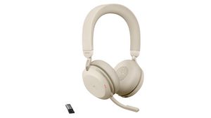 Headset, Evolve 2-75, Stereo, On-Ear, 20kHz, Bluetooth / USB, Beige