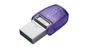 Nośnik pamięci USB, DataTraveler microDuo 3C, 64GB, USB 3.1, Srebrny / Fioletowy