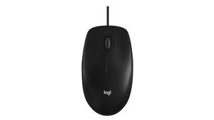 Wired Mouse M100 1000dpi Optical Ambidextrous Black