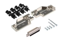 D-Sub Connector Kit, DA-25 Socket, Solder, Die-Cast Zinc Alloy