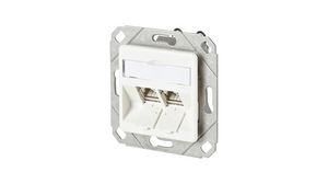 Network Wall Outlet CAT6a 41x70x70mm 2x RJ45 Wall Mount 1A 60VDC White