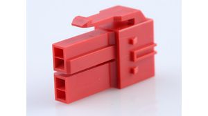 CP-6.5 Receptacle Housing 6.50mm Pitch Dual Row Polarized Positive Lock 2 Circuits Red