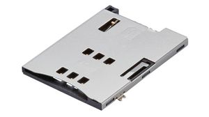 Memory Card Connector, Push / Push, SIM, Poles - 6