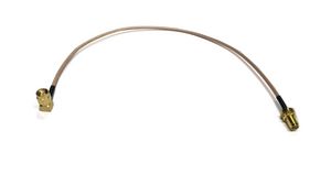 Câble confectionné RF, SMA Femelle Droit - SMA Mâle Coudé, 305mm, Or