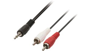 Audio Cable, Stereo, 3.5 mm Jack Plug - 2x RCA Plug, 10m