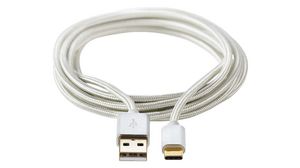 USB Cable USB-A Plug - USB-C Plug 2m USB 2.0 White