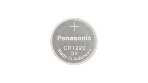Button Cell Battery, Lithium, CR1220, 3V, 35mAh