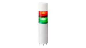 Signal Tower with Buzzer Green / Red 340mA 24V LR6 Surface Mount IP67 / IP69K Connector, M12