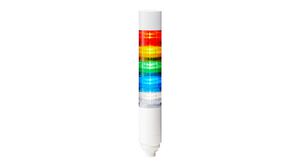 Signal Tower with Buzzer Blue / Green / Red / White / Yellow 475mA 24V LR6 Pole Mount IP67 / IP69K Connector, M12