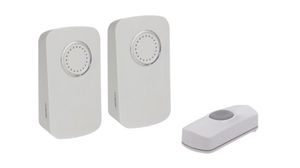 Wireless Doorbell Kit with 2 Receivers, 150m, White