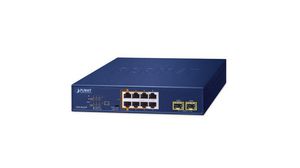 Switch PoE, Non gestito, 1Gbps, 180W, Porte RJ45 8, Porte PoE 8, Porte in fibra 2SFP