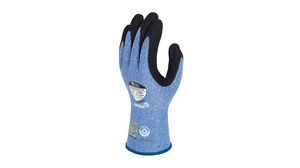 Protective Gloves, Polietilén-tereftalát (PET) / Nitrilhab, Kesztyűméret 9, Fekete / Kék, Pack of 60 Pairs