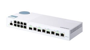 Ethernet-switch, RJ45-portar 12, Fiberportar 4SFP+, 10Gbps, Hanterat