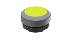 Pushbutton Actuator with Light Grey Frontring Momentary Function Round Button Yellow IP65 RAFIX 22 FS+