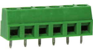 Low Profile Rising Clamp Terminal Block, THT, 5.08mm Pitch, Right Angle, Screw, Clamp, 6 Poles