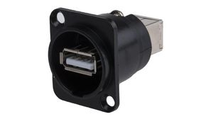 Adapter, Straight, USB-A 2.0 Socket - USB-B 2.0 Plug
