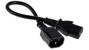 IEC Device Cable IEC 60320 C13 - IEC 60320 C14 300mm Black