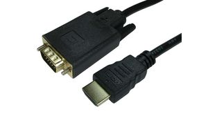 Video Cable, HDMI Plug - VGA Plug, 1.8m