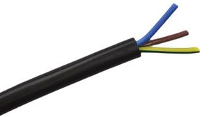 Mains Cable 3x 1.5mm² Tinned Copper Unshielded 750V 25m Black