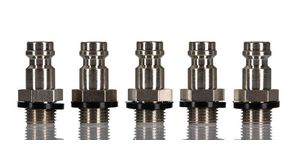 Quick Coupling Plug, Nickel-Plated Brass, 35bar, 100°C, G1/8" Pack of 5 pieces