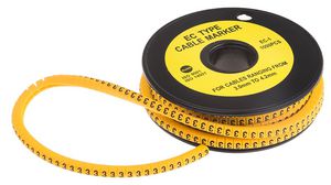 Slide-On Pre-Printed '3' Cable Marker 4mm Reel of 1000 pieces