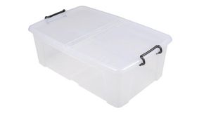 Container with Hinged Lid, Pack of 5, 450x700x230mm, Transparent